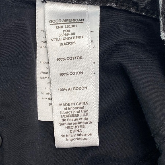 GOOD AMERICAN Good '90s Jean Shorts High Waist Criss-Cross in Faded Black 8/29 - Picture 6 of 7